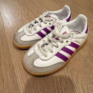 adidas Kids Samba Sneakers - White and Purple
